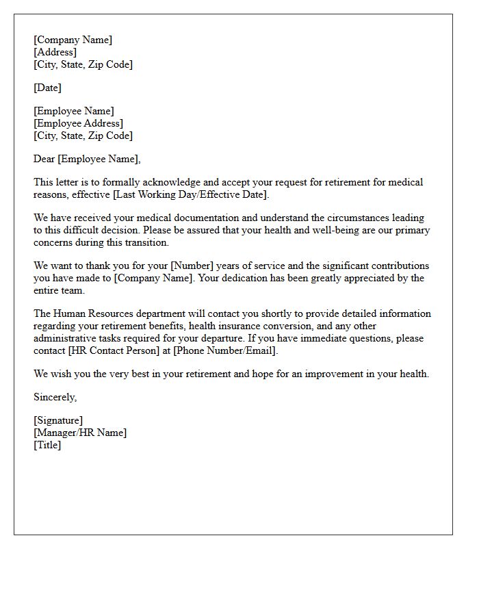 Medical Reason Retirement Resignation Acceptance Letter