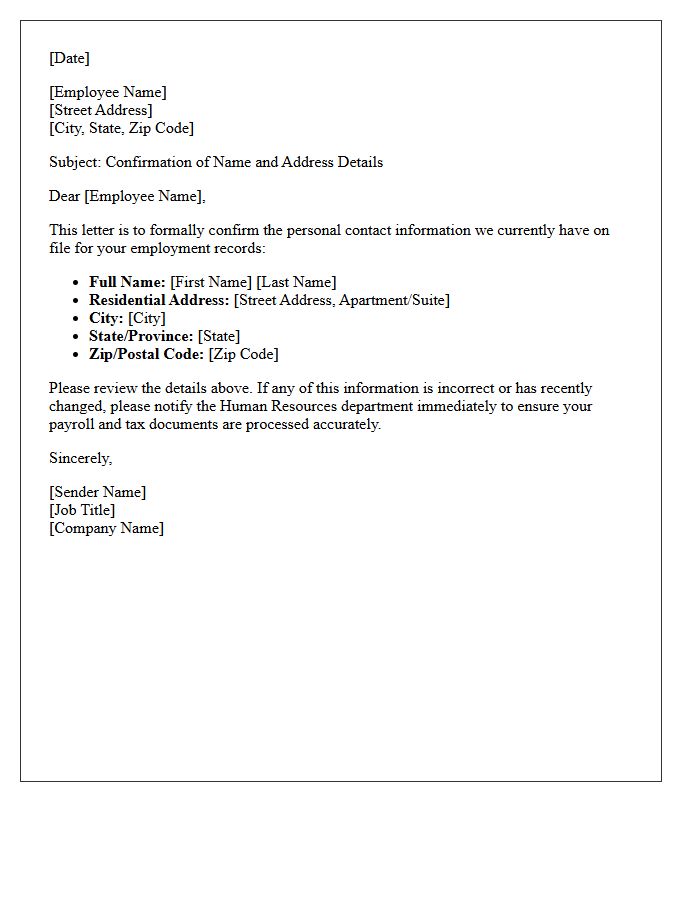 Employee Name and Address Details