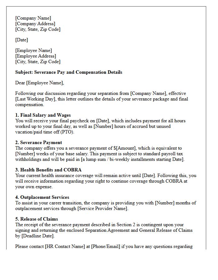 Severance Pay and Compensation Details
