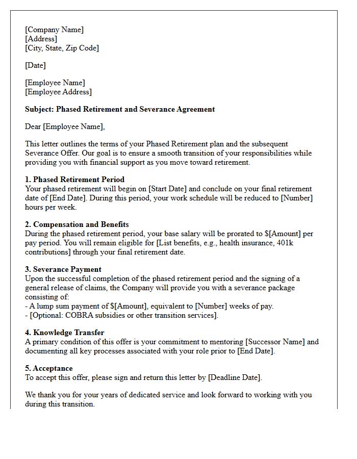 Phased Retirement and Severance Offer Letter