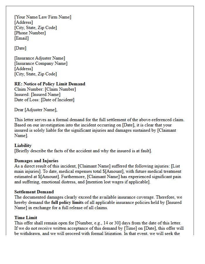 Initial Policy Limit Demand Letter