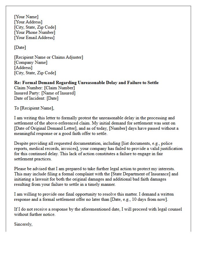 Unreasonable Delay and Failure to Settle Demand Letter