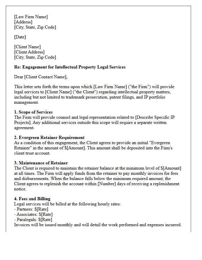 Intellectual Property Evergreen Retainer Engagement Letter