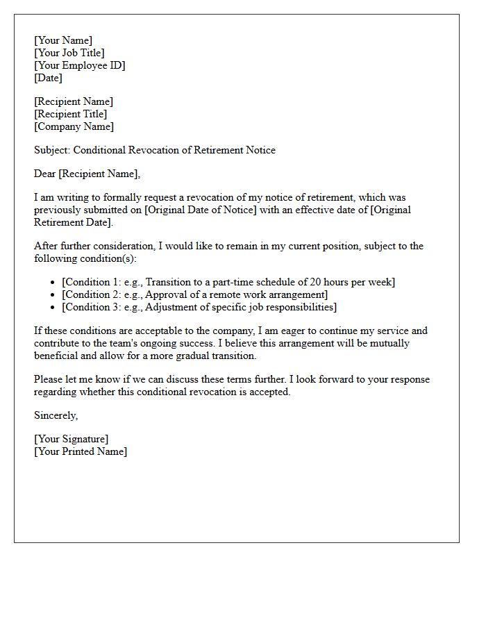 Conditional Revocation of Retirement Notice Letter