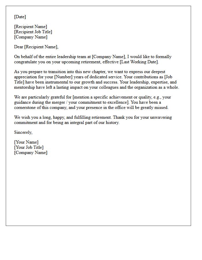 Senior Personnel Retirement And Appreciation Letter