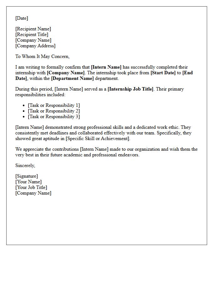 Internship Completion Reference Letter