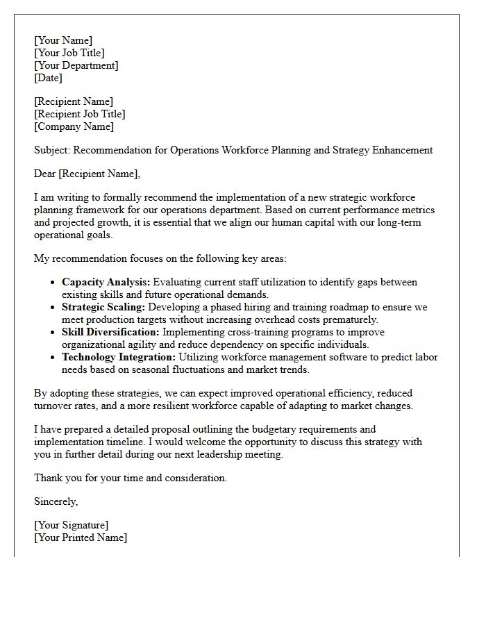 Operations Workforce Planning And Strategy Recommendation Letter