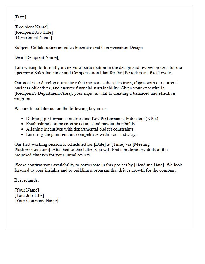 Sales Incentive And Compensation Design Collaboration Letter