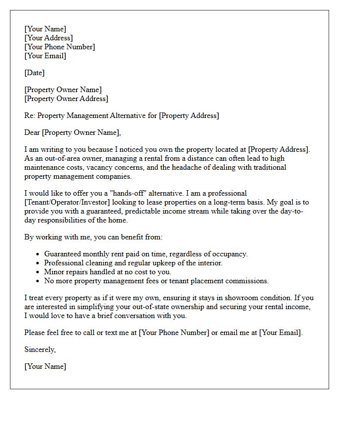 Long-Distance Property Management Alternative Letter