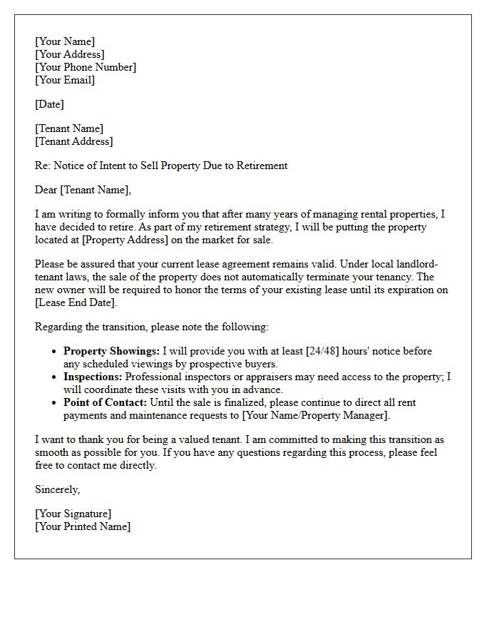 Retiring Landlord Exit Strategy Letter