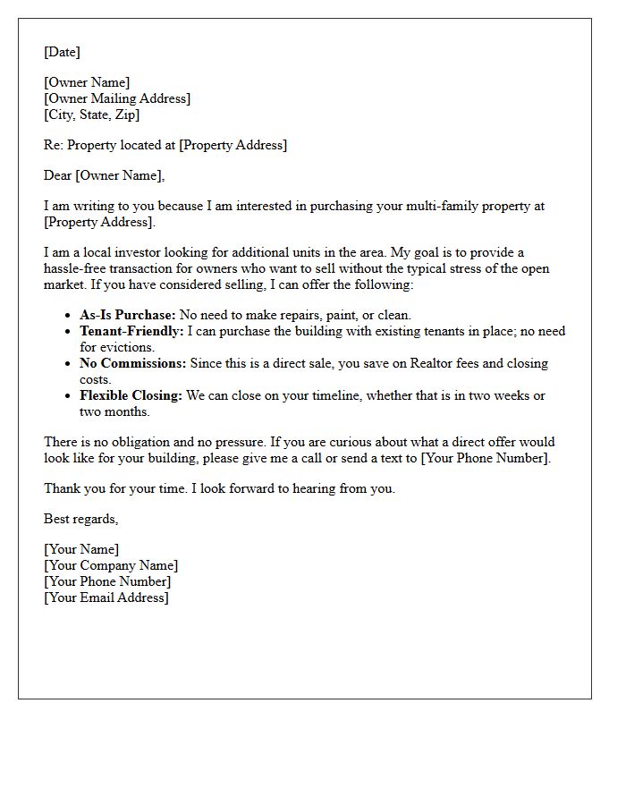 Hassle-Free Multi-Family Sale Letter