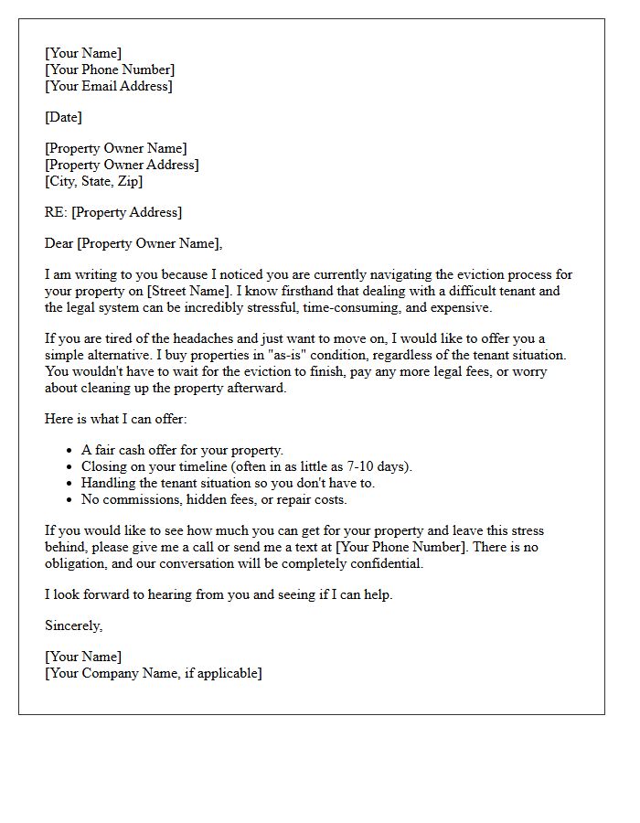 Eviction Stress Relief Prospecting Letter