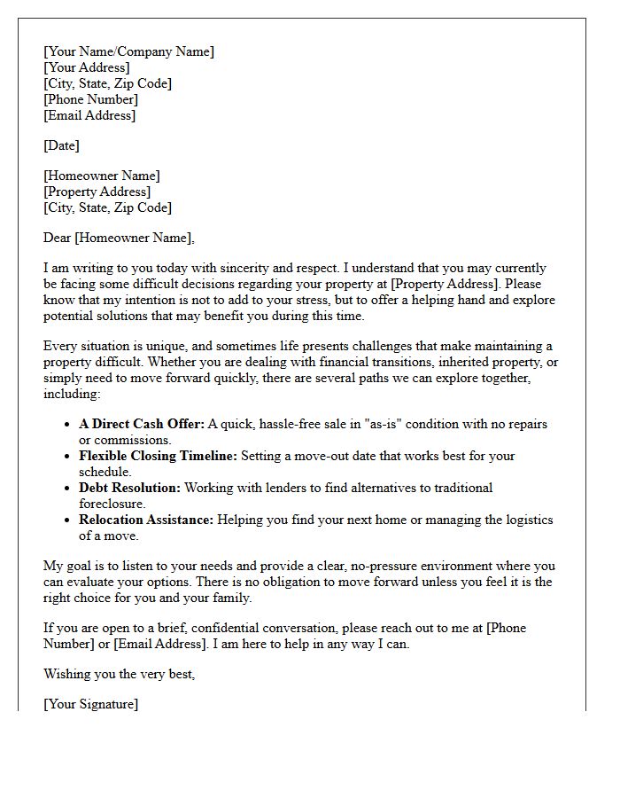 Compassionate Real Estate Options Letter