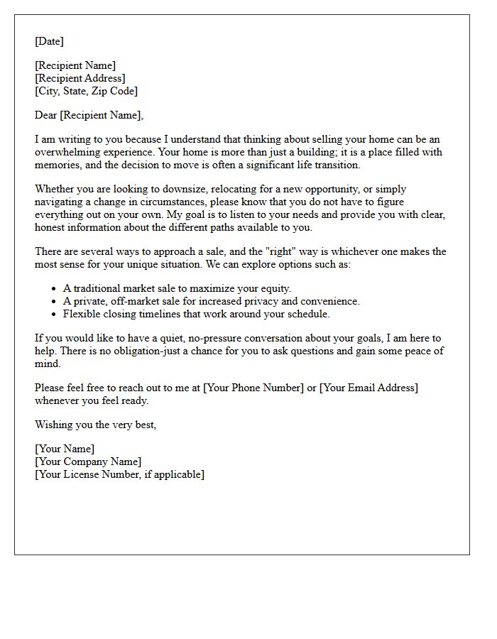 Exploring Your Home Selling Options Empathy Letter