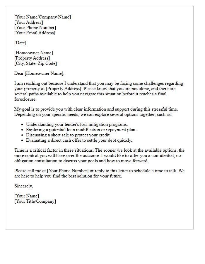 Navigating Pre-Foreclosure Together Support Letter