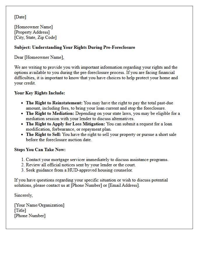 Understanding Your Pre-Foreclosure Rights Letter
