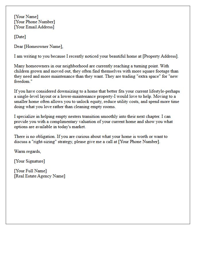 Trade Space For Freedom Empty Nester Letter