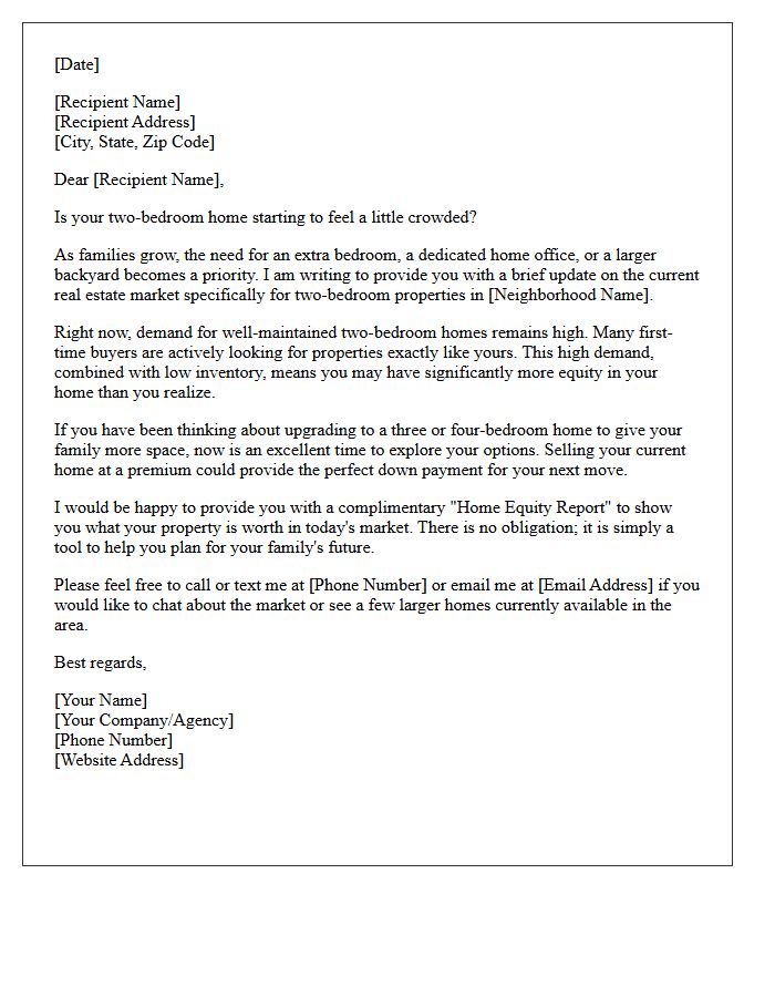 Expanding Family Two-Bedroom Market Update Letter