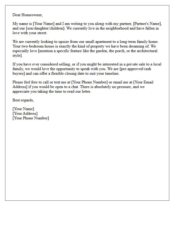 The Perfect Two-Bedroom Family Upsize Letter