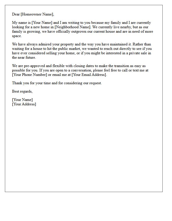 Finding More Space Family Upsize Letter