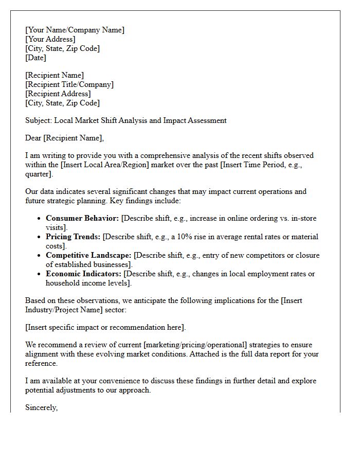 Local Market Shift Analysis Letter