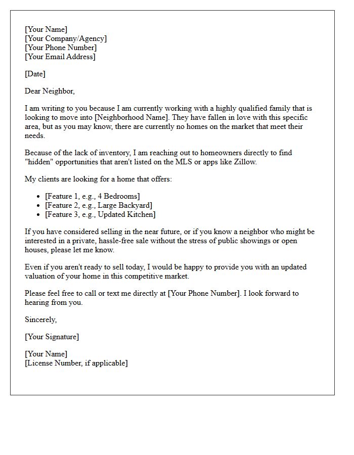 Unlock Hidden Real Estate Inventory Neighborhood Letter