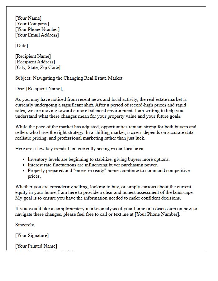 Navigating the Real Estate Market Shift Letter