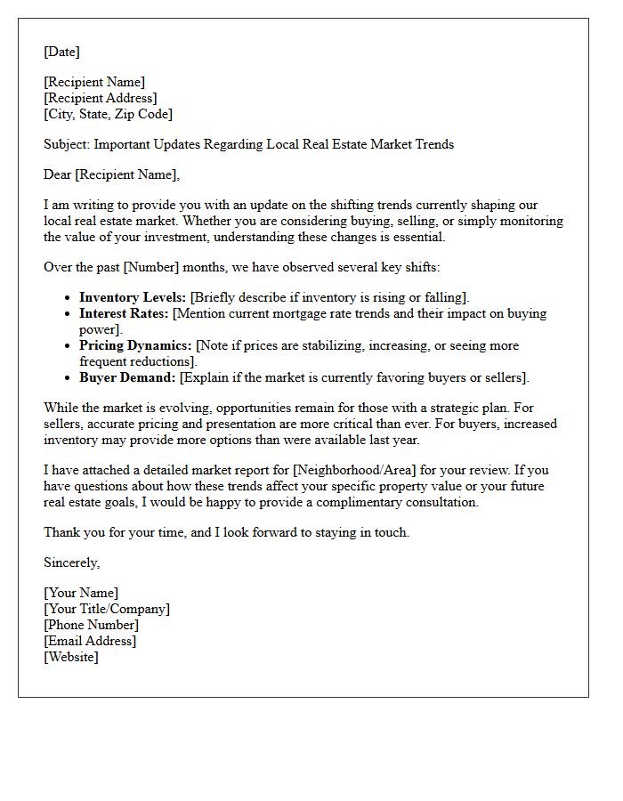 Shifting Real Estate Trends Informational Letter