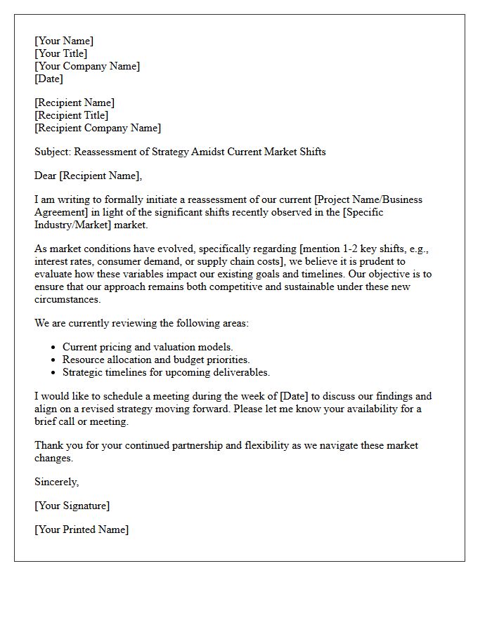 Current Market Shift Reassessment Letter