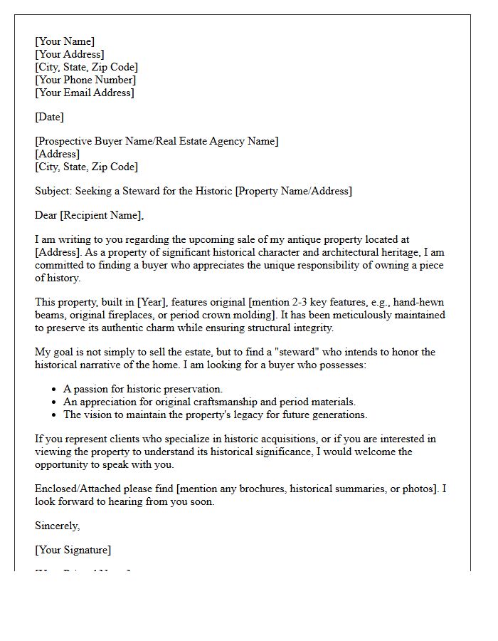 Finding the Right Buyer for Your Antique Property Letter