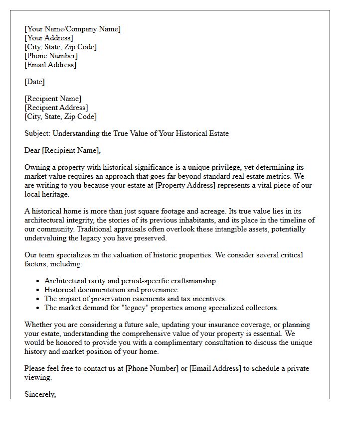Understanding the True Value of Your Historical Estate Letter