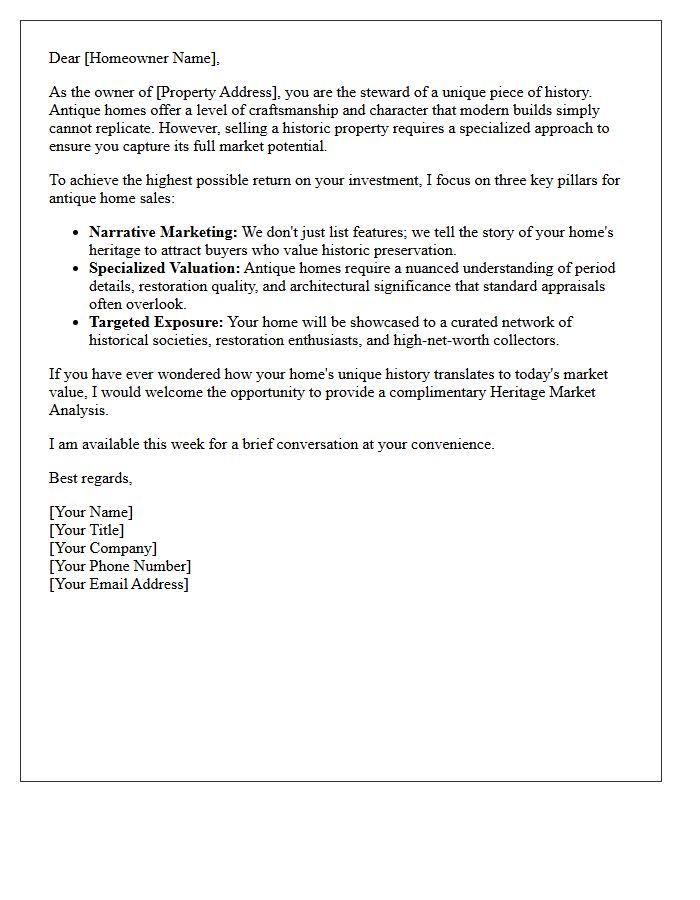 Maximizing the Market Potential of Your Antique Home Letter