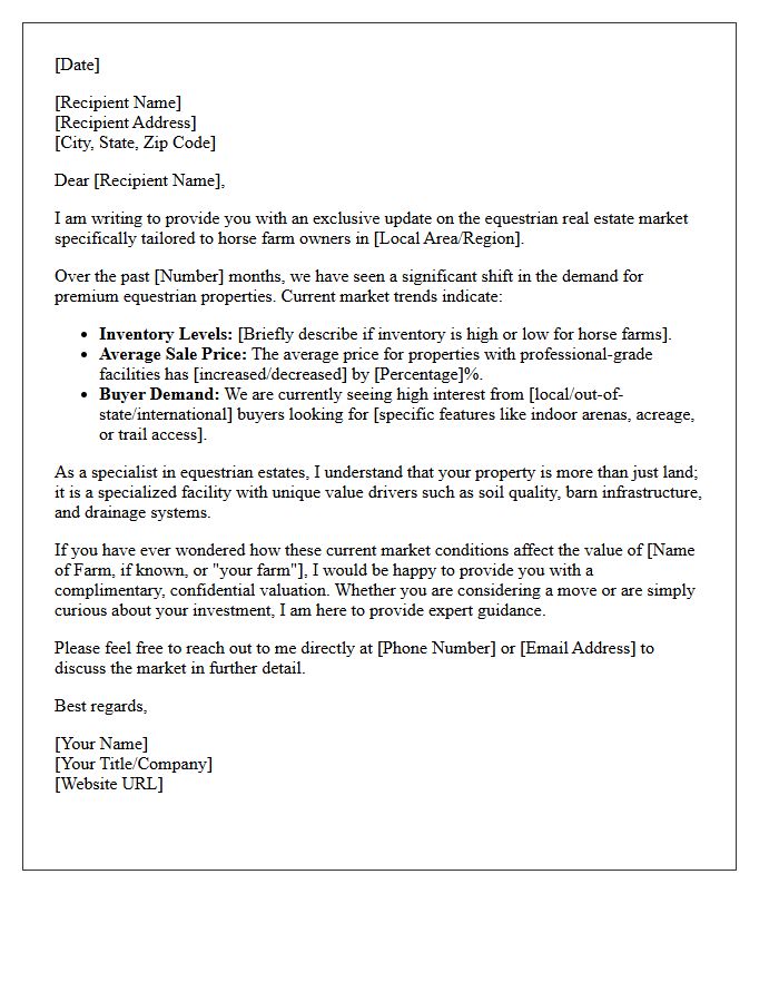 Exclusive Horse Farm Market Update Letter