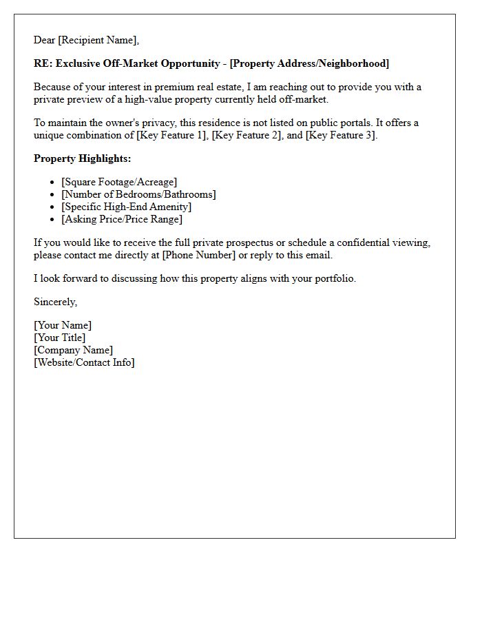Premium Off-Market Property Invitation Letter