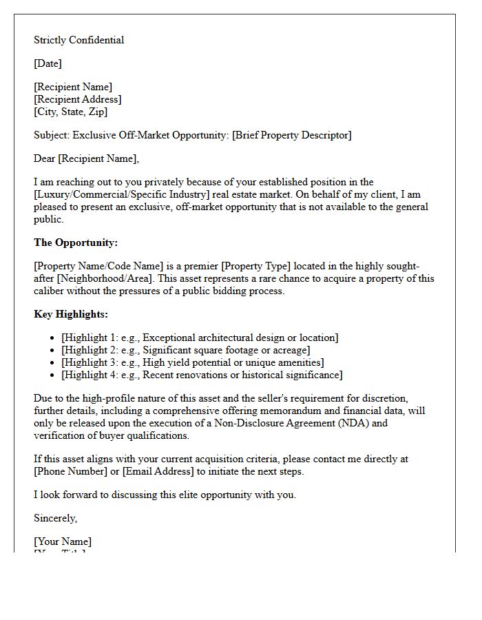 Elite Buyer Off-Market Teaser Letter