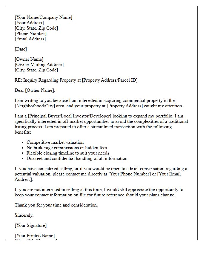 Off-Market Commercial Transition Letter