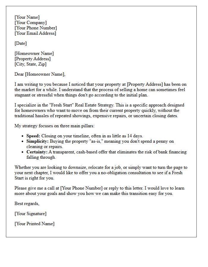 The Fresh Start Real Estate Strategy Letter