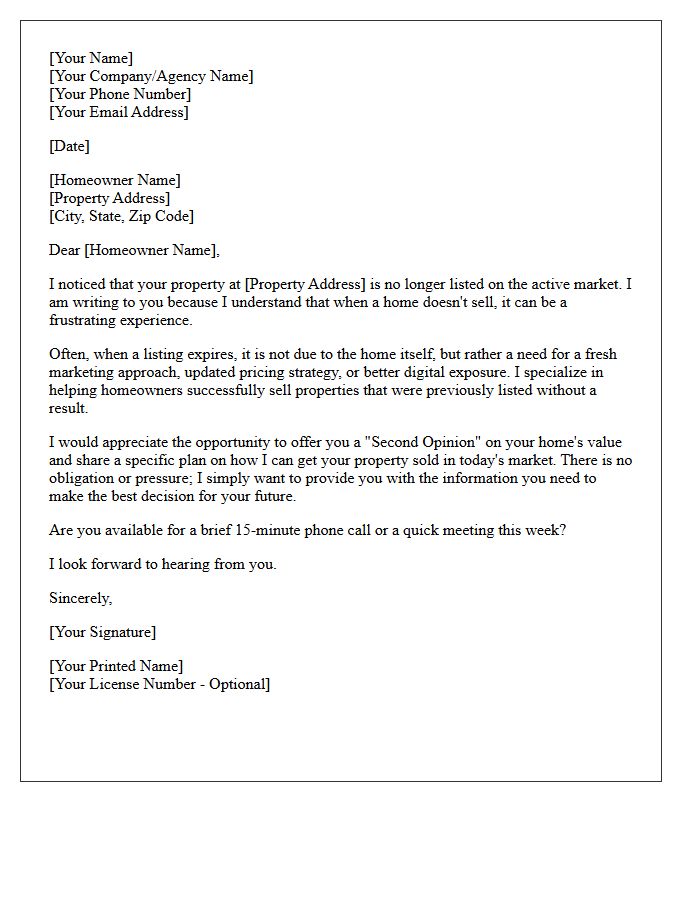 Acknowledging Your Expired Listing Letter