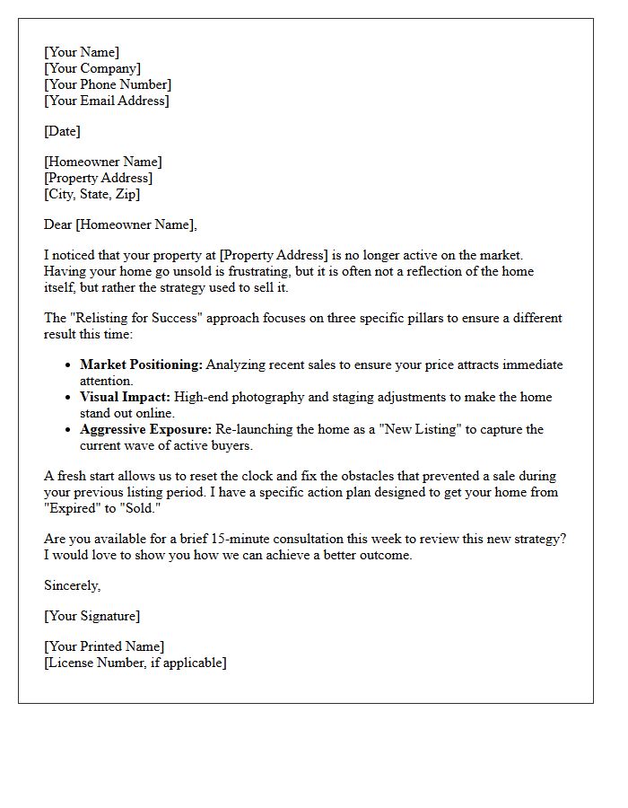The Relisting For Success Action Letter