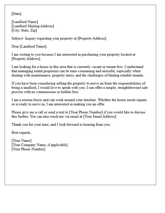 Tired Landlord Tenant-Free Sale Letter