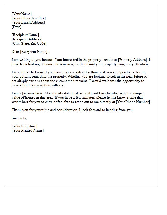 Exploring Your Property Options Letter