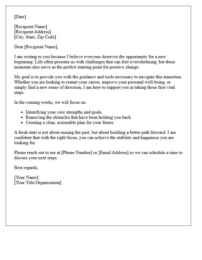 Guiding You To A Fresh Start Letter
