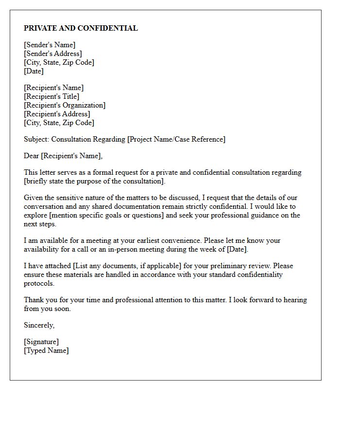Private And Confidential Consultation Letter