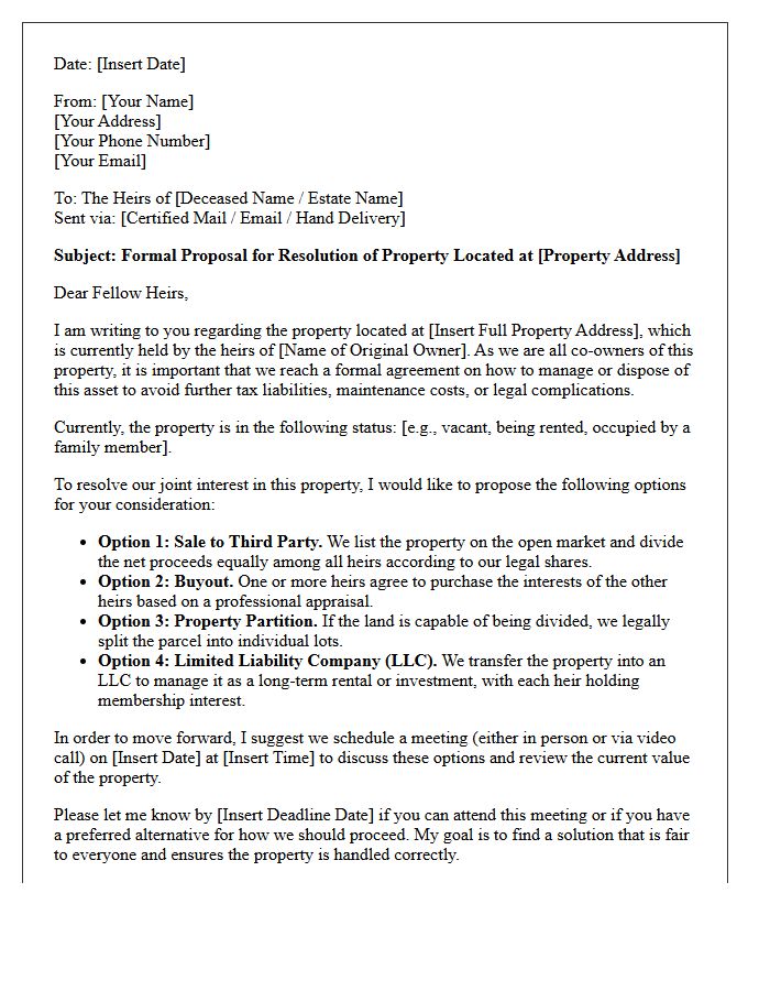 Multiple Heirs Property Resolution Letter