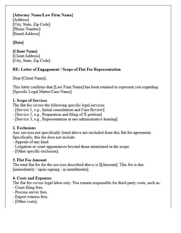 Scope Of Flat Fee Legal Representation