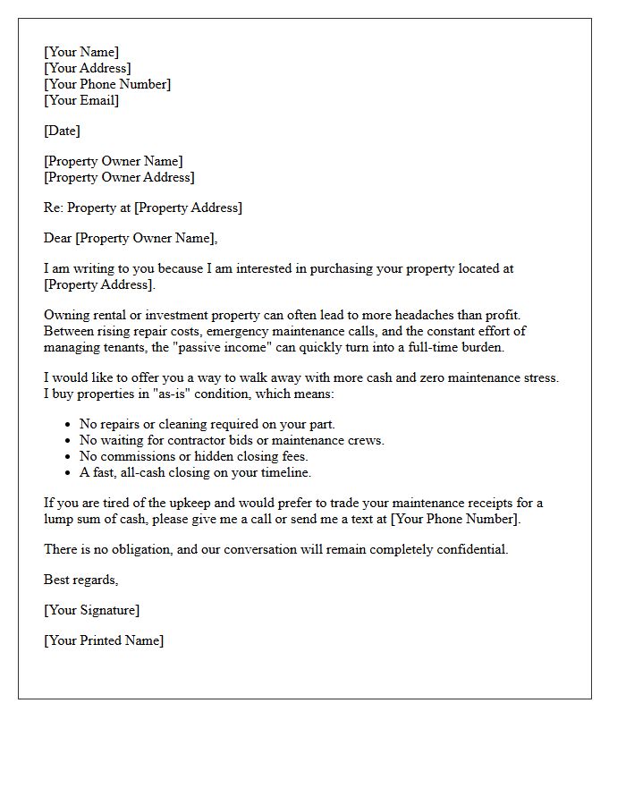 Less Maintenance More Cash Letter