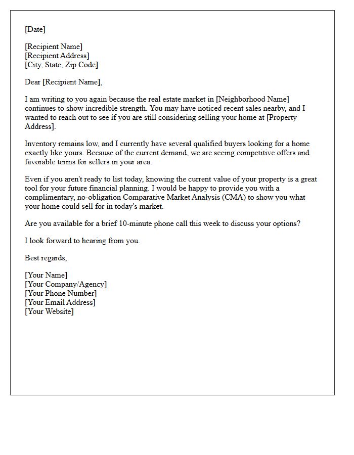 Thinking Of Selling Your Home Next Letter