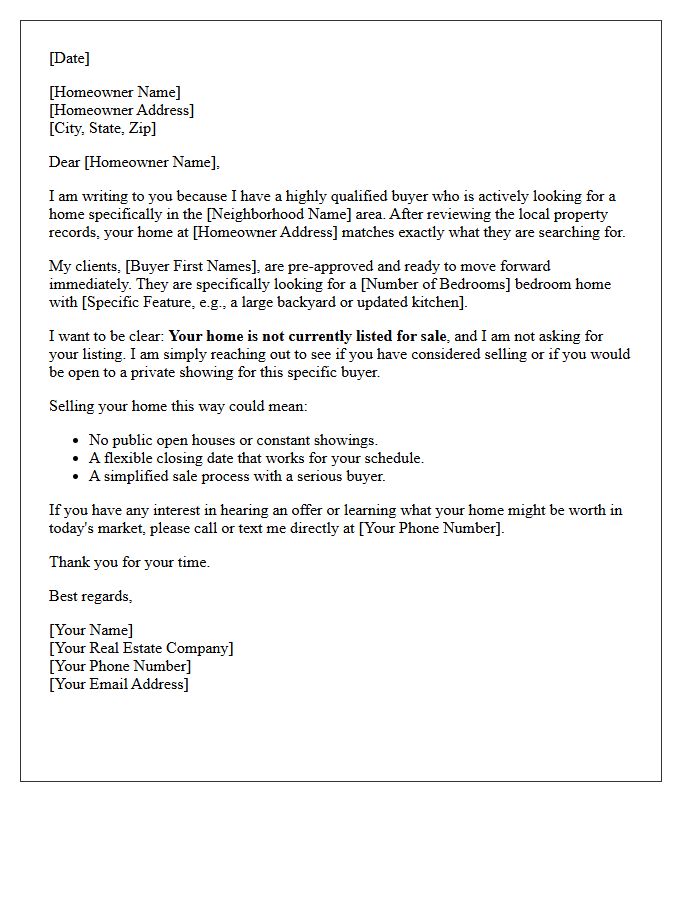 Qualified Buyer Match Just Listed Letter