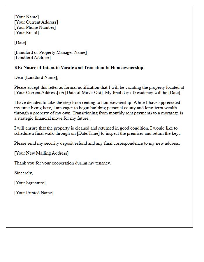 Stop Paying Rent And Build Wealth Transition Letter