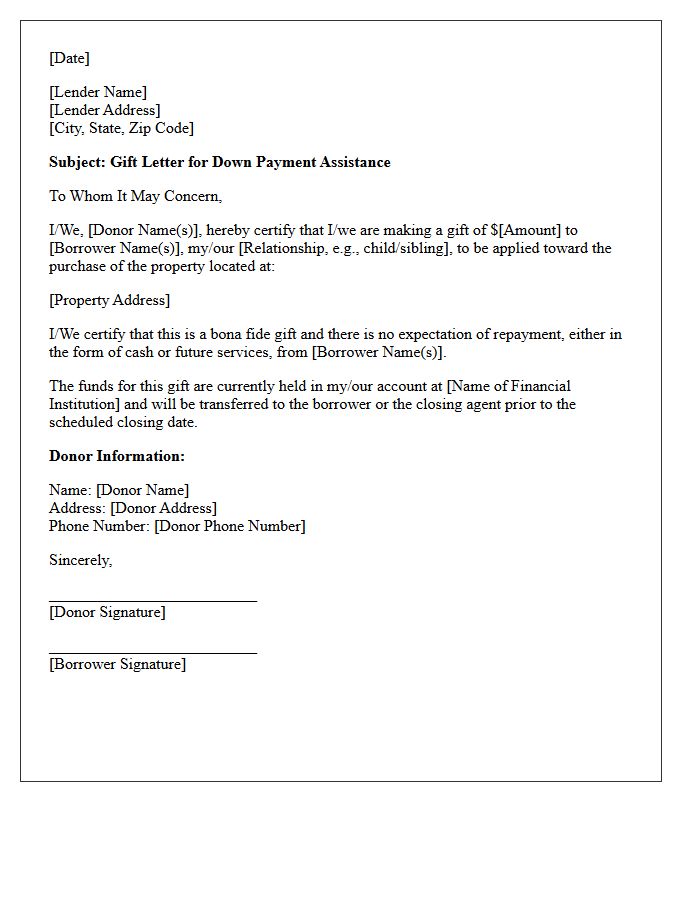 First-Time Homebuyer Down Payment Assistance Letter